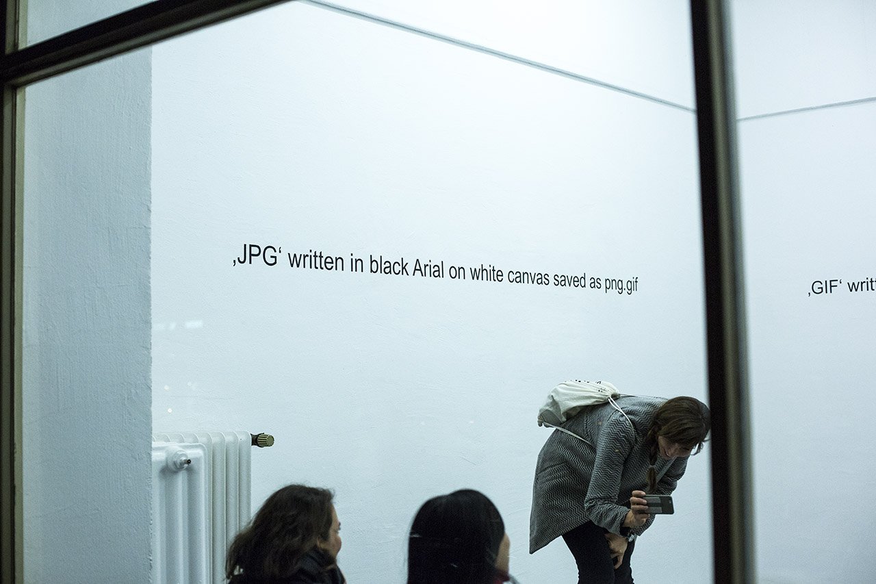 Wall text of the CTRL-S series in the white cube