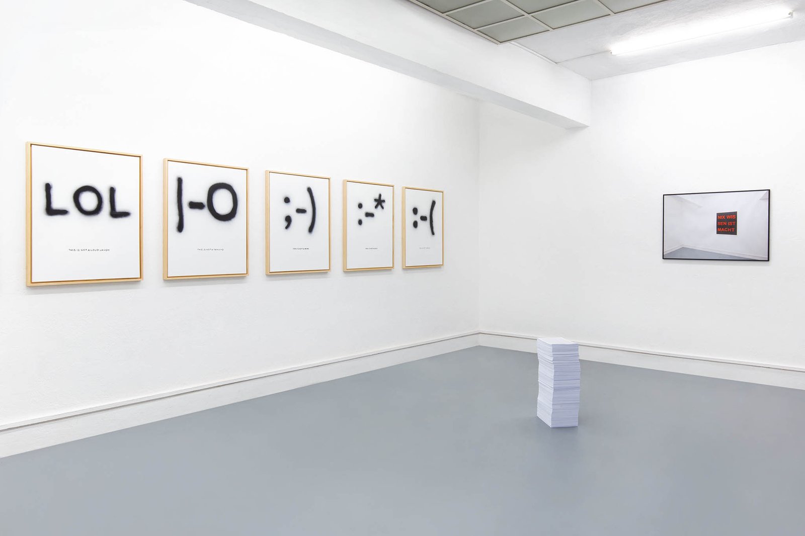Framed emoticon works LOL :-O ;-) :-* :-( on the white wall