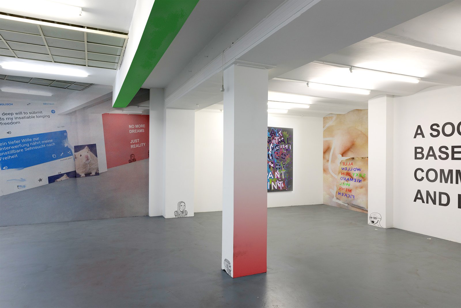 Wide installation view of the exhibition